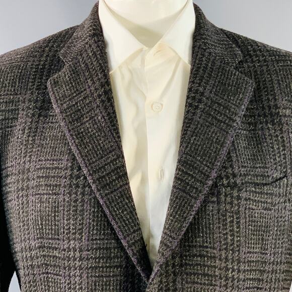 POLO by RALPH LAUREN Size 42R Brown Purple Glenplaid Virgin Wool Sport Coat - Picture 2 of 12